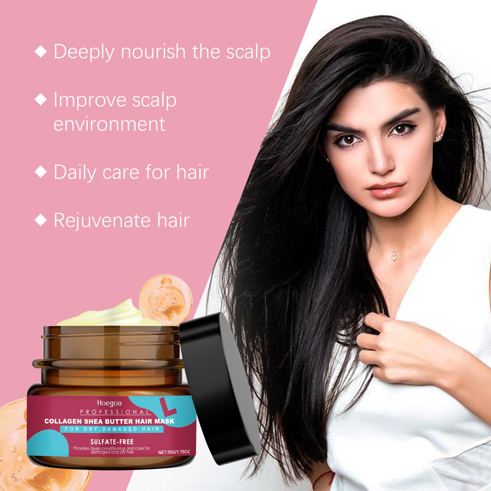 Hoegoa Keratin Hair Mask Restores And Nourishes Dry Hair With A Shiny Keratin Hair Mask