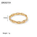 European and American Ring Twisted Linear Geometric Hollow Stacked Ring
