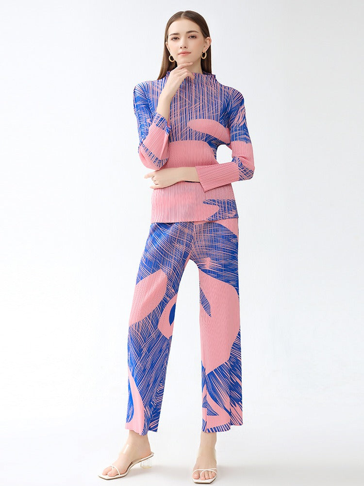 Autumn New Fashion Casual Set Women's Style Long sleeved Top Casual Pants Slim Fit Two piece Set Autumn Women