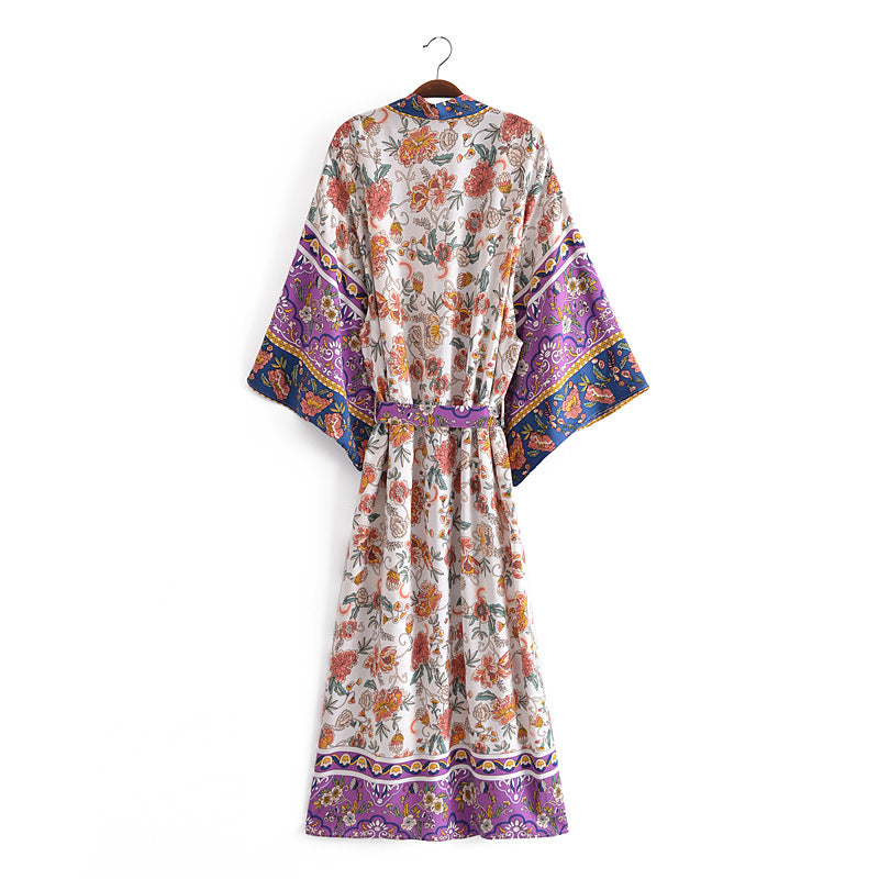 Loose Mid-Length Kimono Cardigan for Women Casual Fashion Outerwear