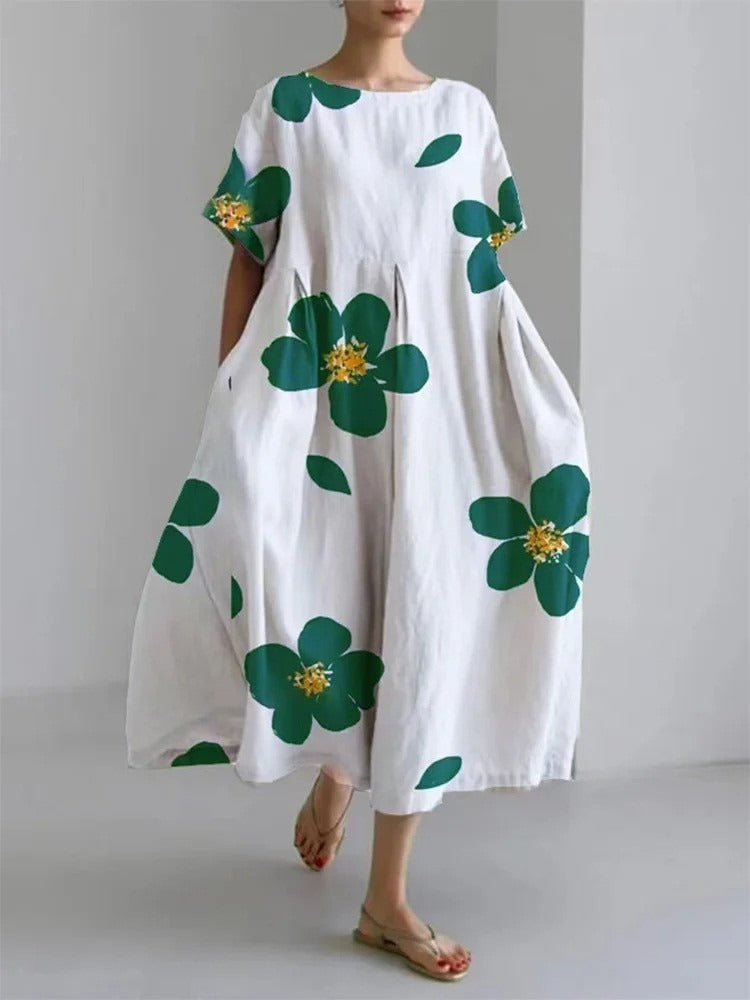 3D printing imitation cotton craft casual fashion women's dress