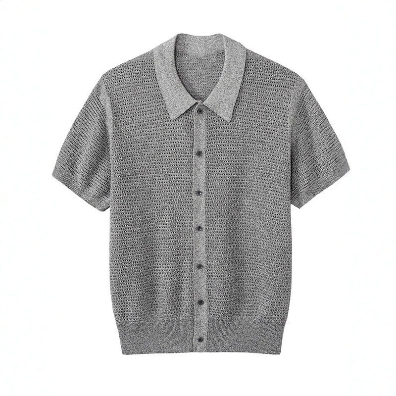 Classic Knit Short Sleeve Shirt for Men