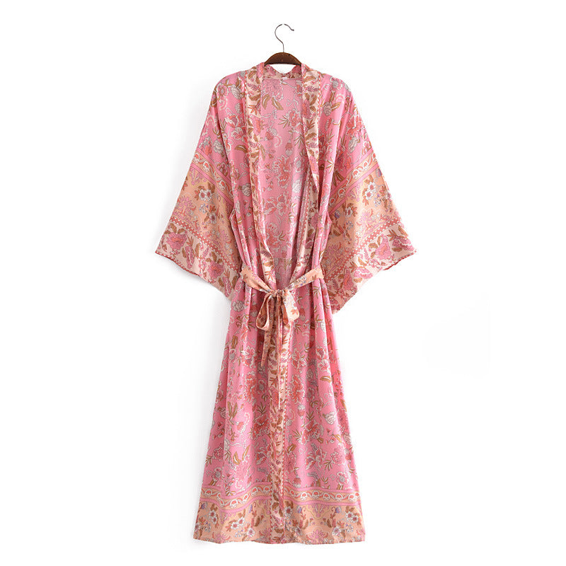 Loose Mid-Length Kimono Cardigan for Women Casual Fashion Outerwear