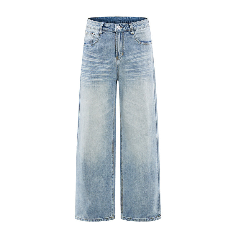 Casual Washed Denim Pants for Men and Women