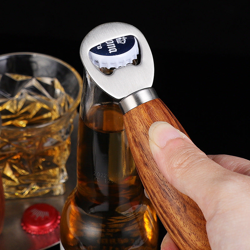 304 stainless steel beer bottle opener, household beer bottle opener, kitchen rosewood manual creative bottle opener