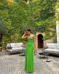 Dresses For Women Fashion Knitted Elastic High Saturation Tight Midi Dress Female Casual Chic And Elegant Woman Dress