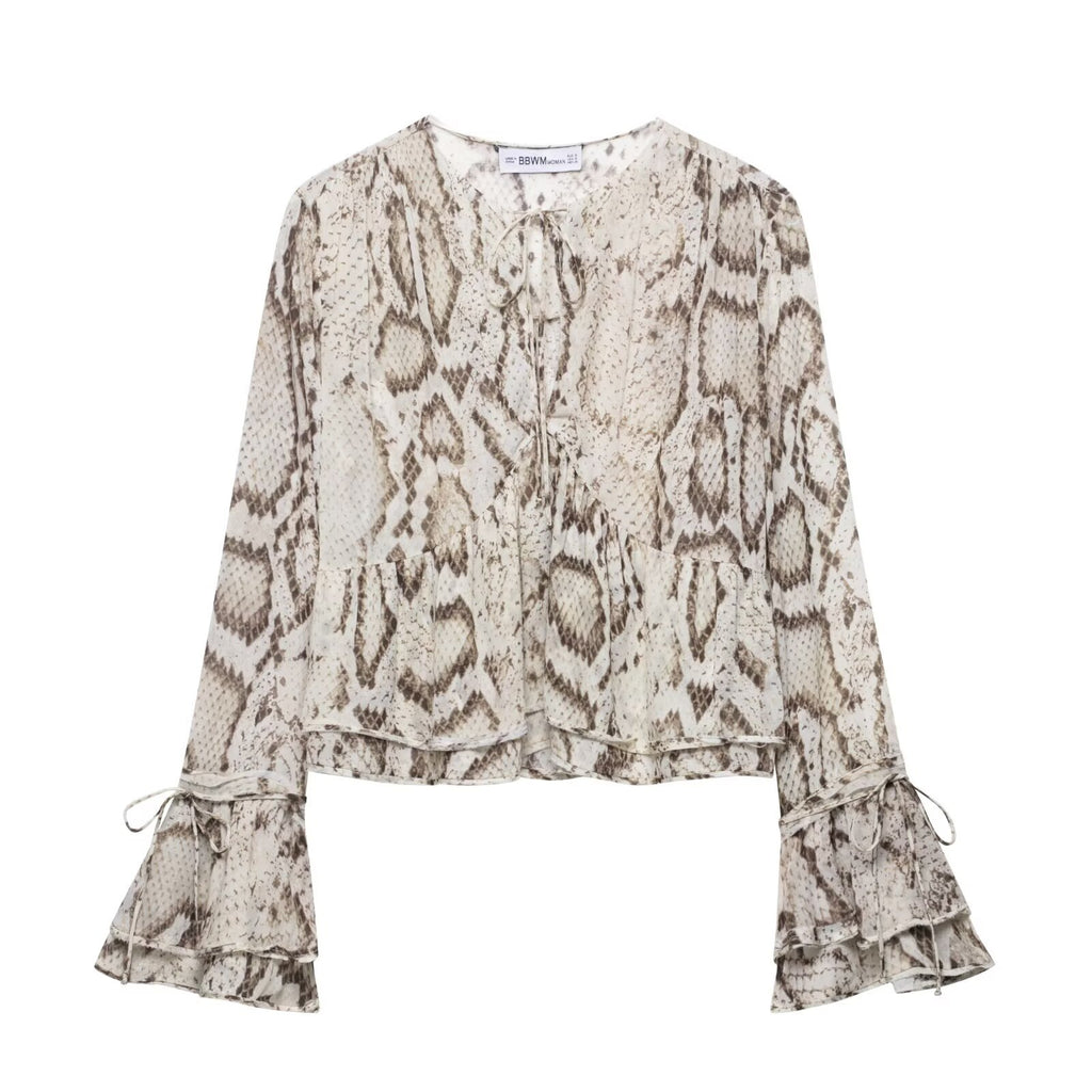 Summer New  Style Women's Fashion Casual Animal Print Shirt Pants