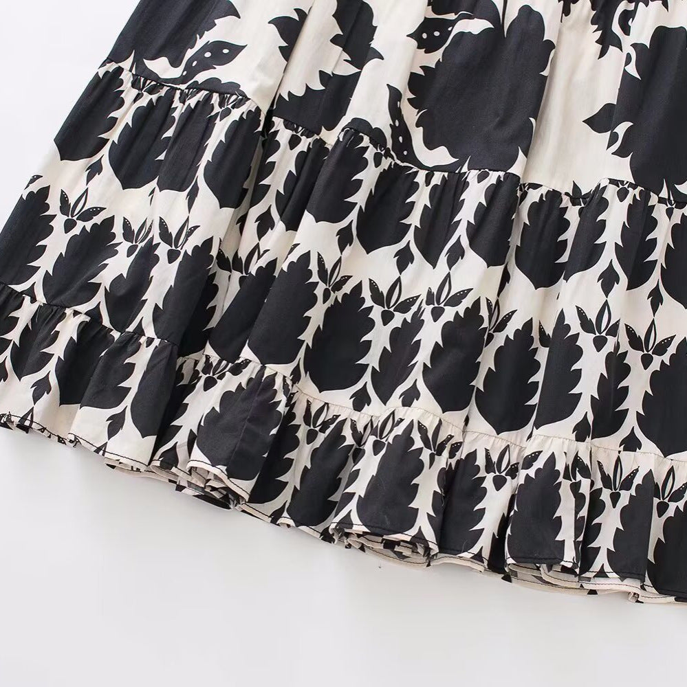 Long Sleeve Printed Dress for Women, Casual Fashion Design