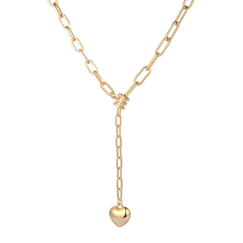 Fashion Oval Chain Long Love Pendant Simple Classic Big Name Design Men and Women Necklace