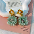 Fashion handmade fabric flower earrings for women