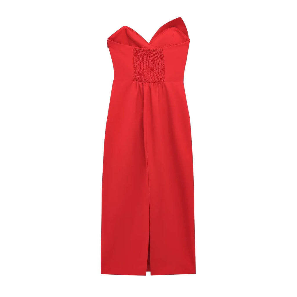 Women's Clothing Front Bow Decorated Pencil Dress
