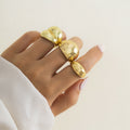 Small and trendy design sense, geometric curved ring, articulated ring, exaggerated opening set ring