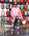 Fashion Denim Jeans with Rhinestone Embellishment and Cut-Out Design Printed Pattern, Casual Wear