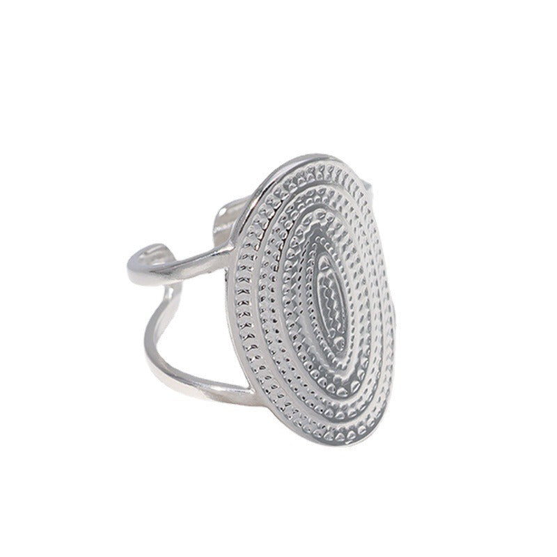 Ring Female Personality Exaggerated Punk Titanium Steel Open Finger Ring Does Not Lose Color Fashion Wide Ring