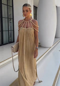 Casual Drawstring Multi-color Dress INS Vacation Loose Fashion Dress