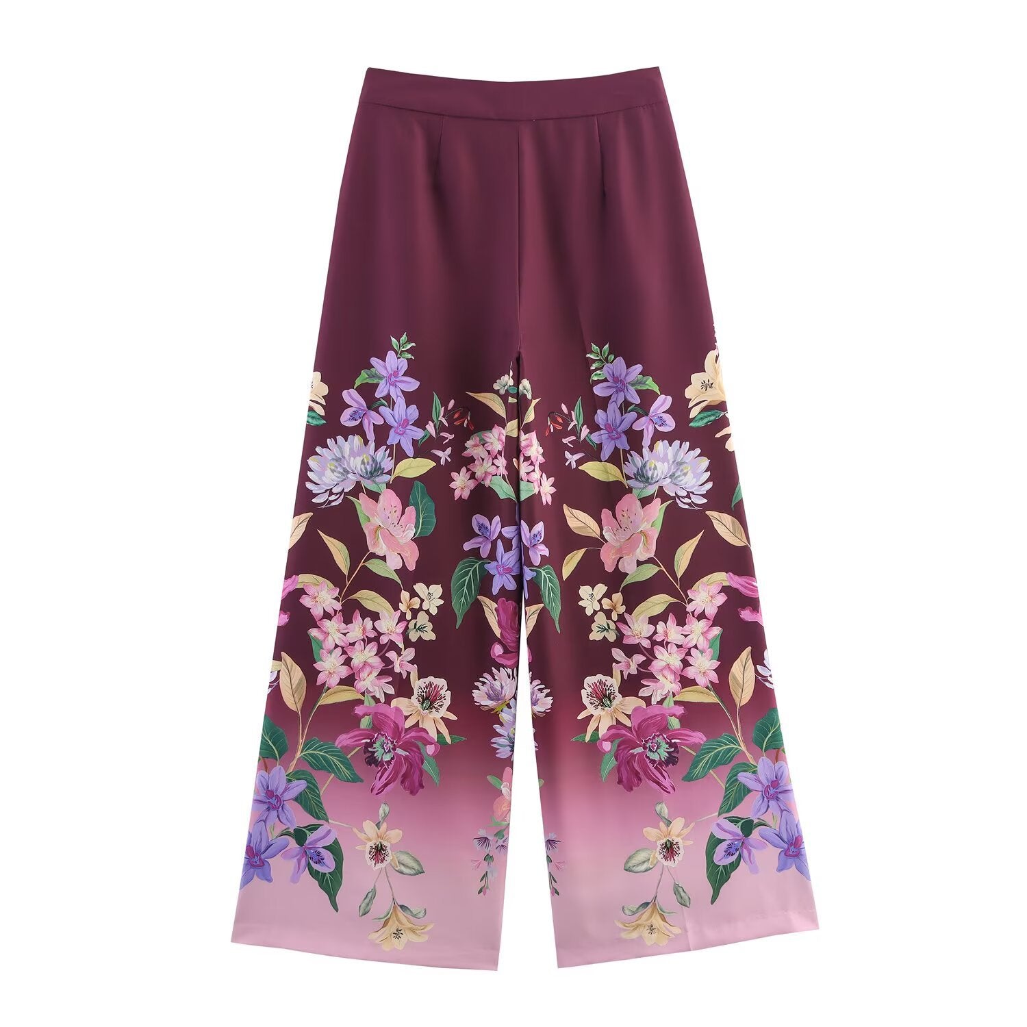 Women's Fashion Casual Floral Print Loose Trousers