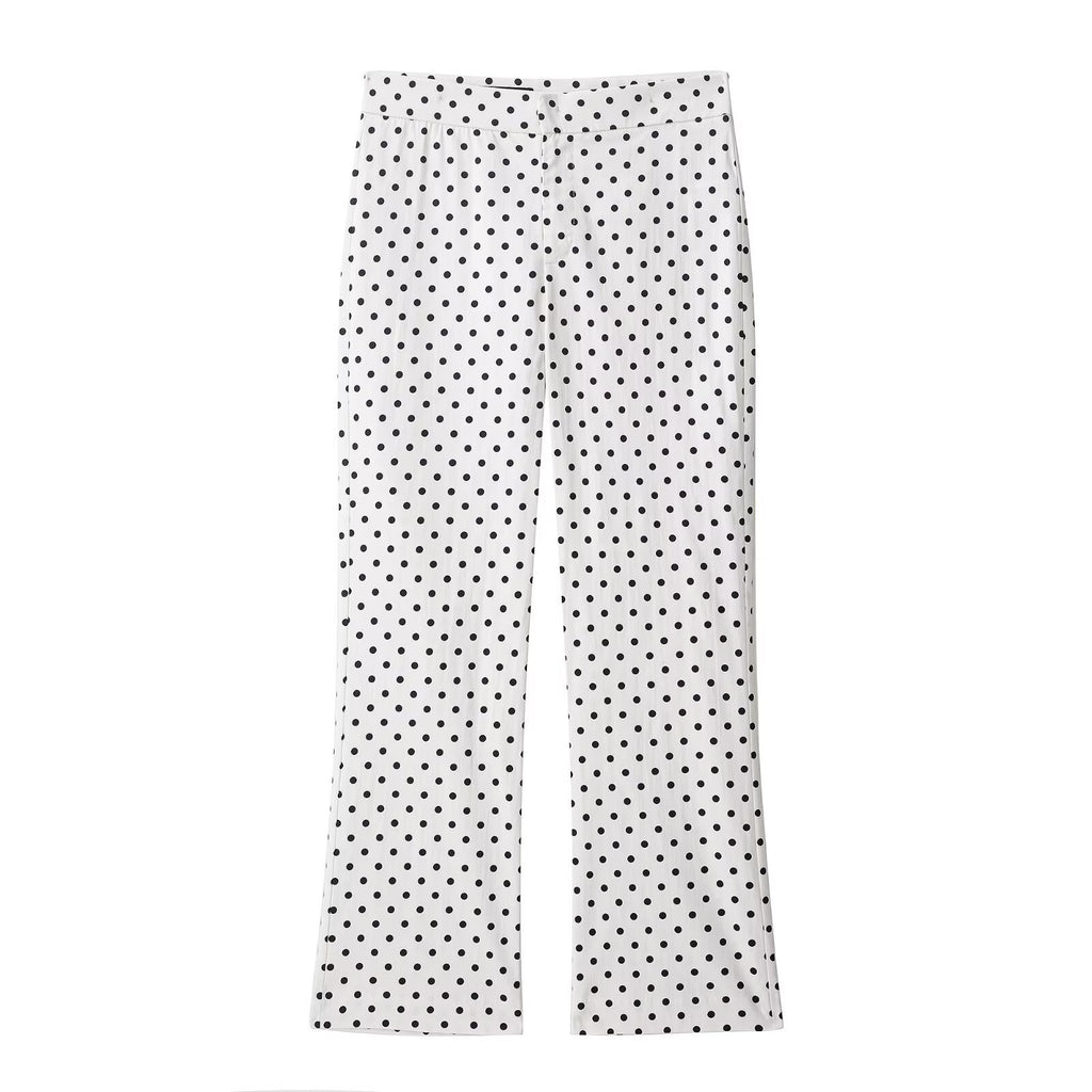 Women's Fashion Casual Polka Dot Mini Flare Pants