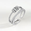 New Zircon Transfer Open Ring Women's Multilayer Cross Ring Rotating Ring ins Style