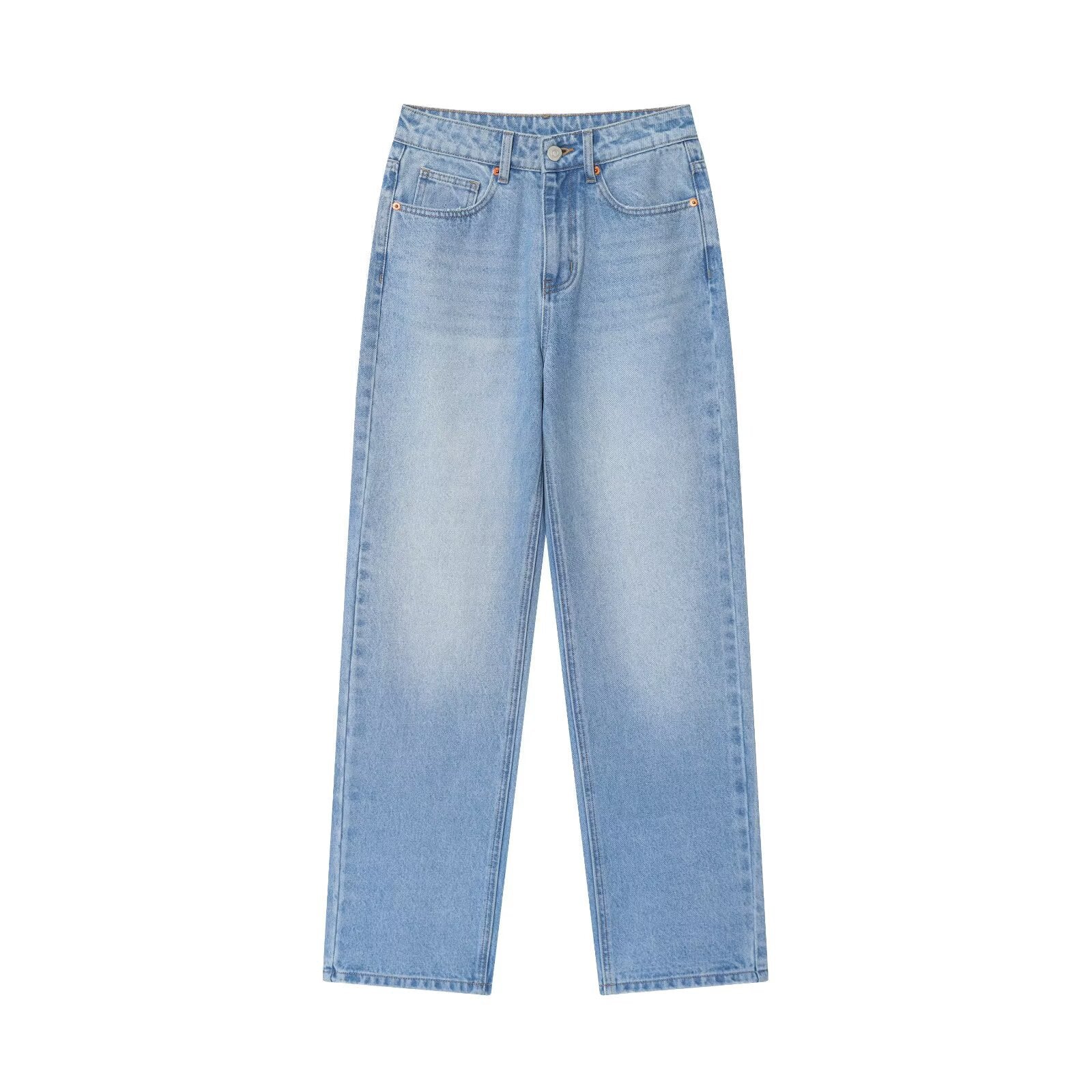 Women's Fashion Casual High-waisted Loose Comfortable Fit Denim Pants