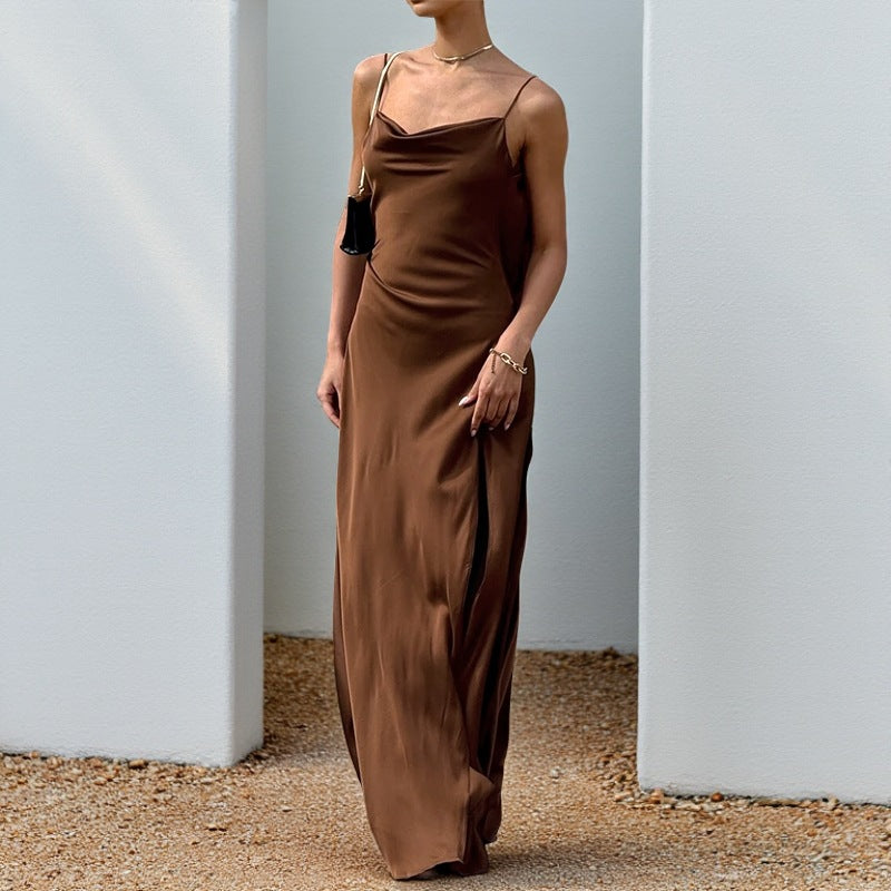Casual camisole satin dress for women