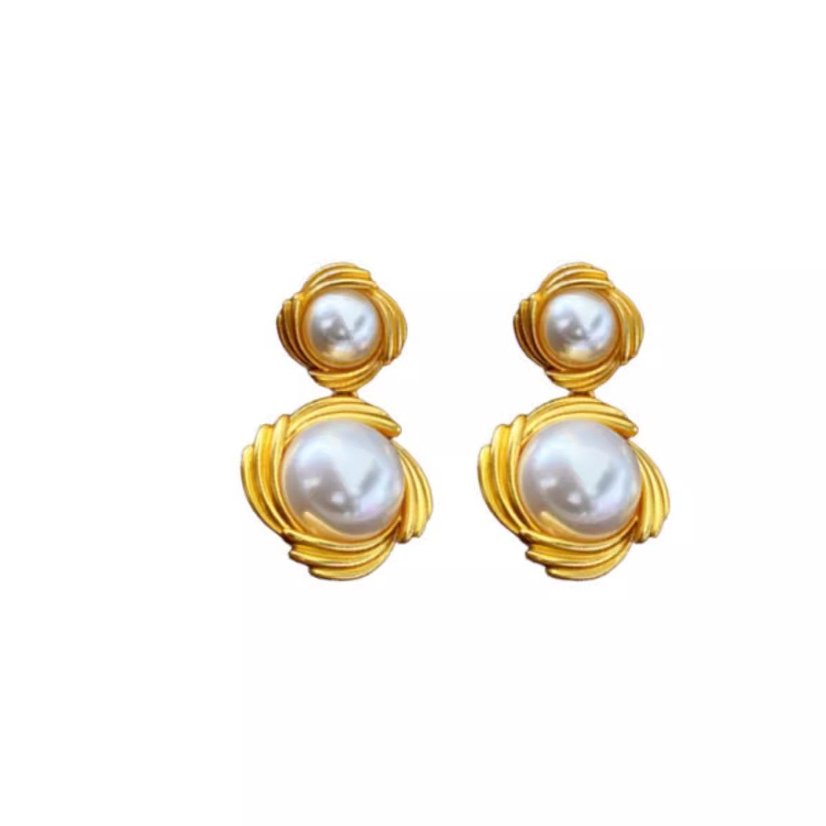 Retro Metal Stud Earrings Enamel Geometric irregularity for Women Jewerly