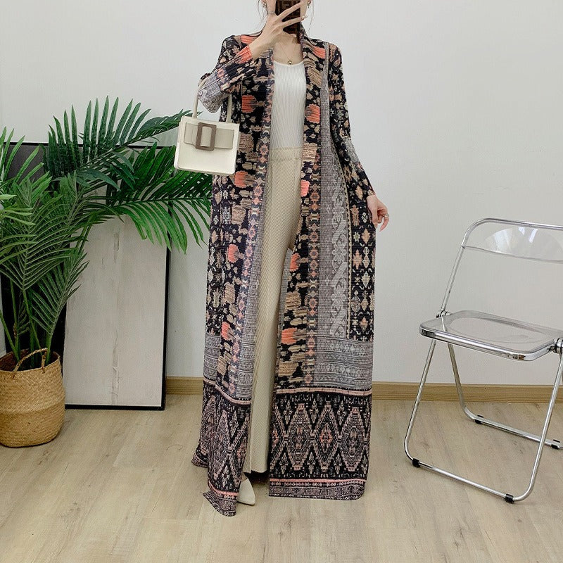 Wrinkled Robe Coat Cloak Printed Women's Fashion
