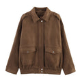 Casual Fashion Velvet Texture Loose Fit Fashionable Versatile Jacket Outerwear