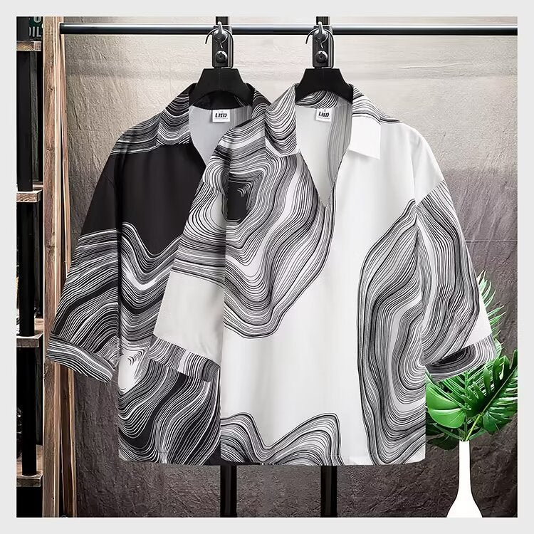 Summer ice silk short sleeved shirt for men