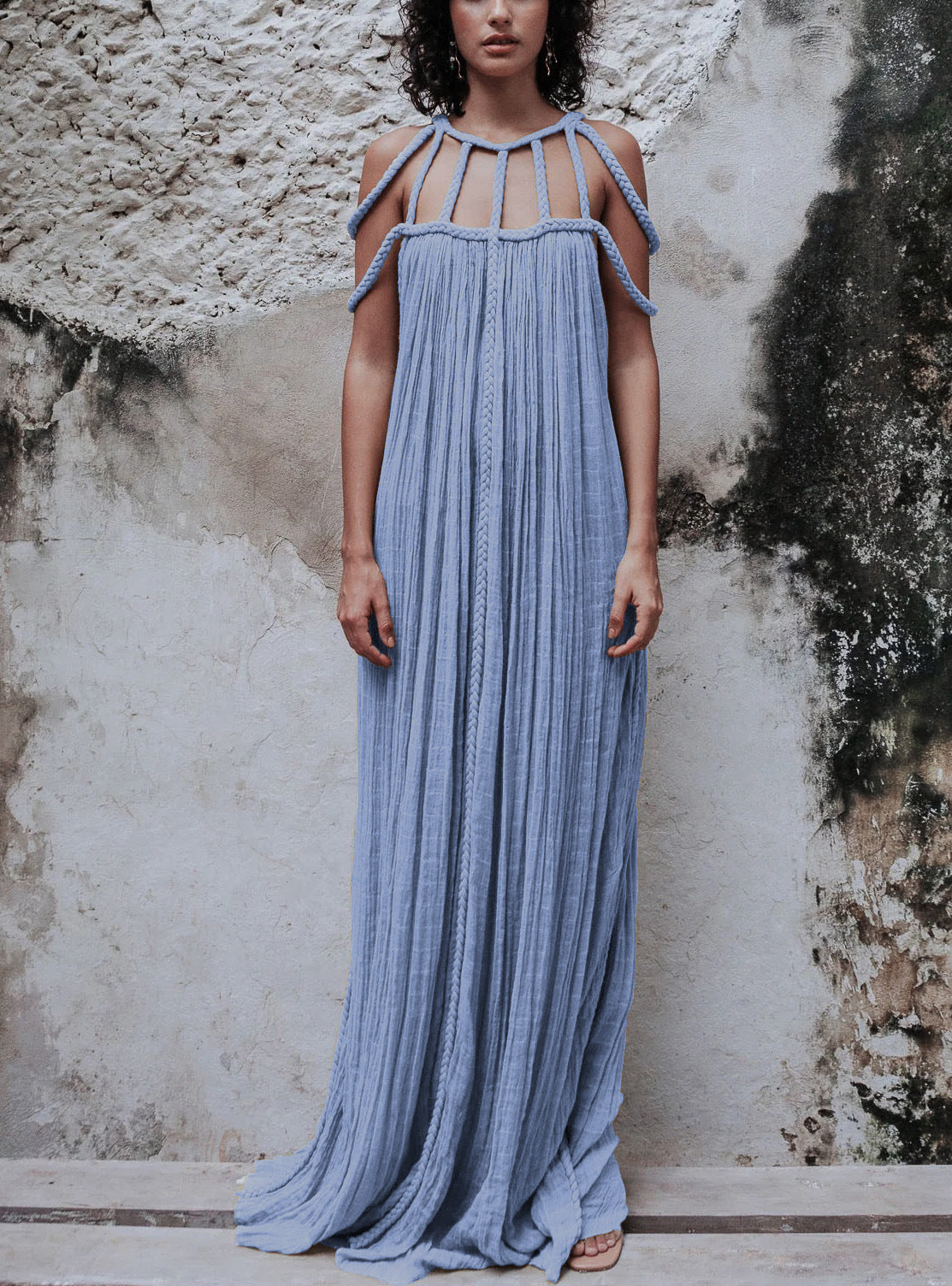Casual Drawstring Multi-color Dress INS Vacation Loose Fashion Dress