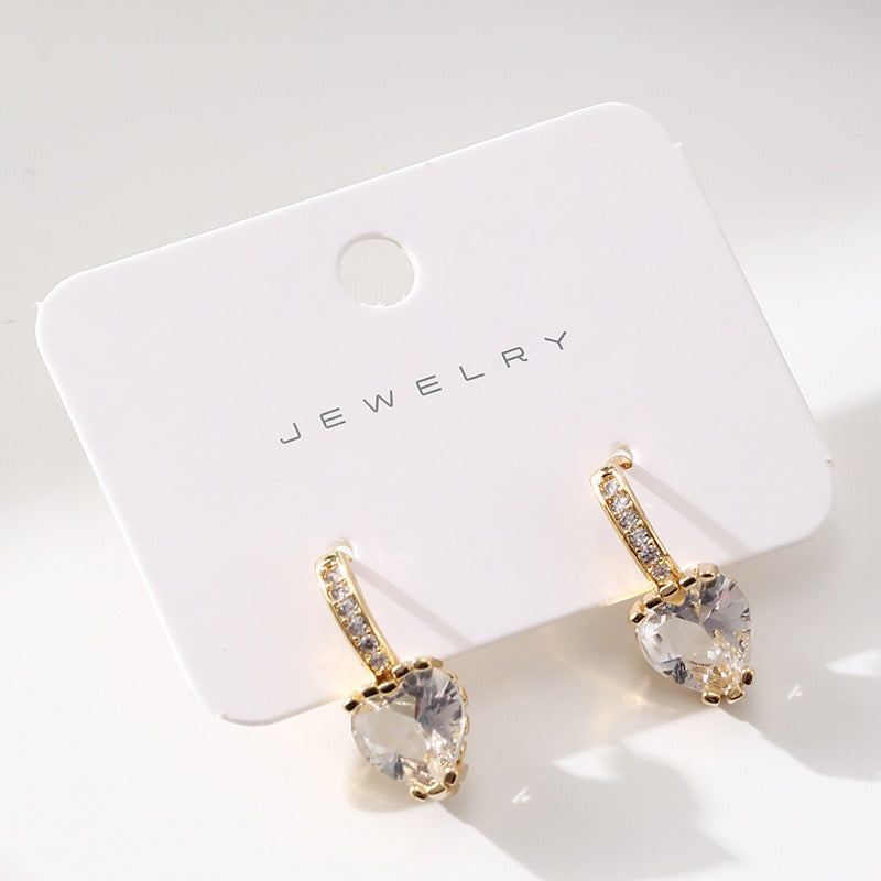 Fashion Heart Shaped Zircon Earrings