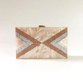 New Wallet Fashion Half Fold Stripe Acrylic Dinner Bag Women Sequin Splice Banquet Bag One Shoulder Crossbody Bag