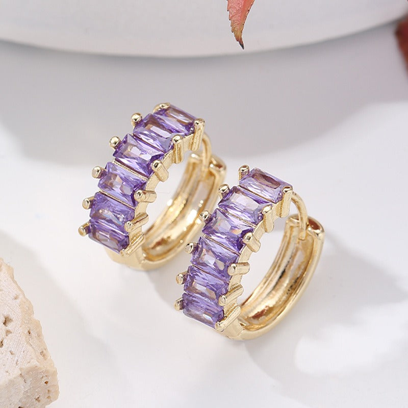 Fashion Gold Micro Set Zircon Earrings