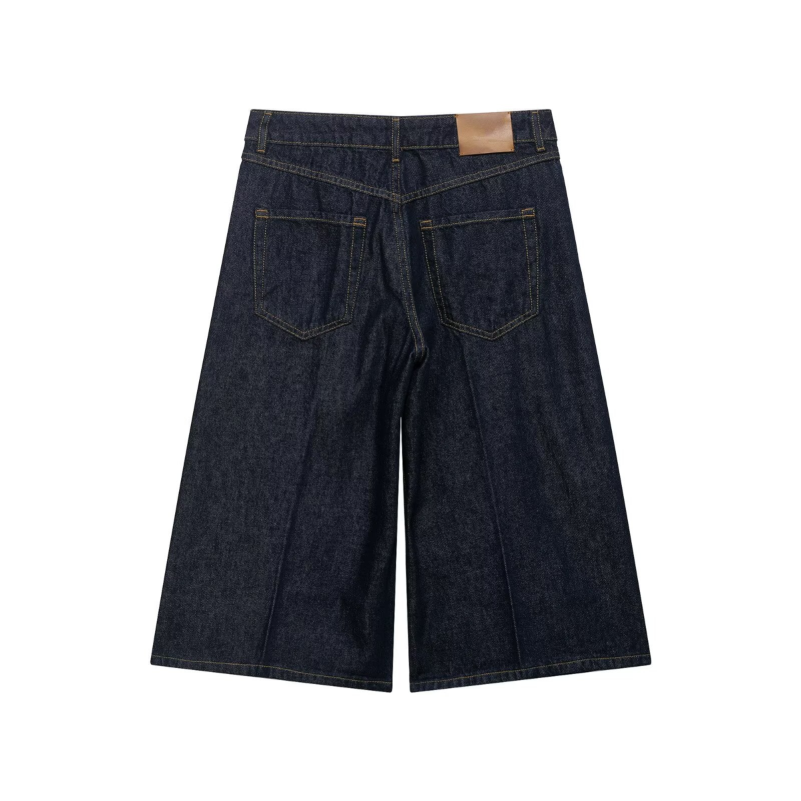 Street denim long casual shorts