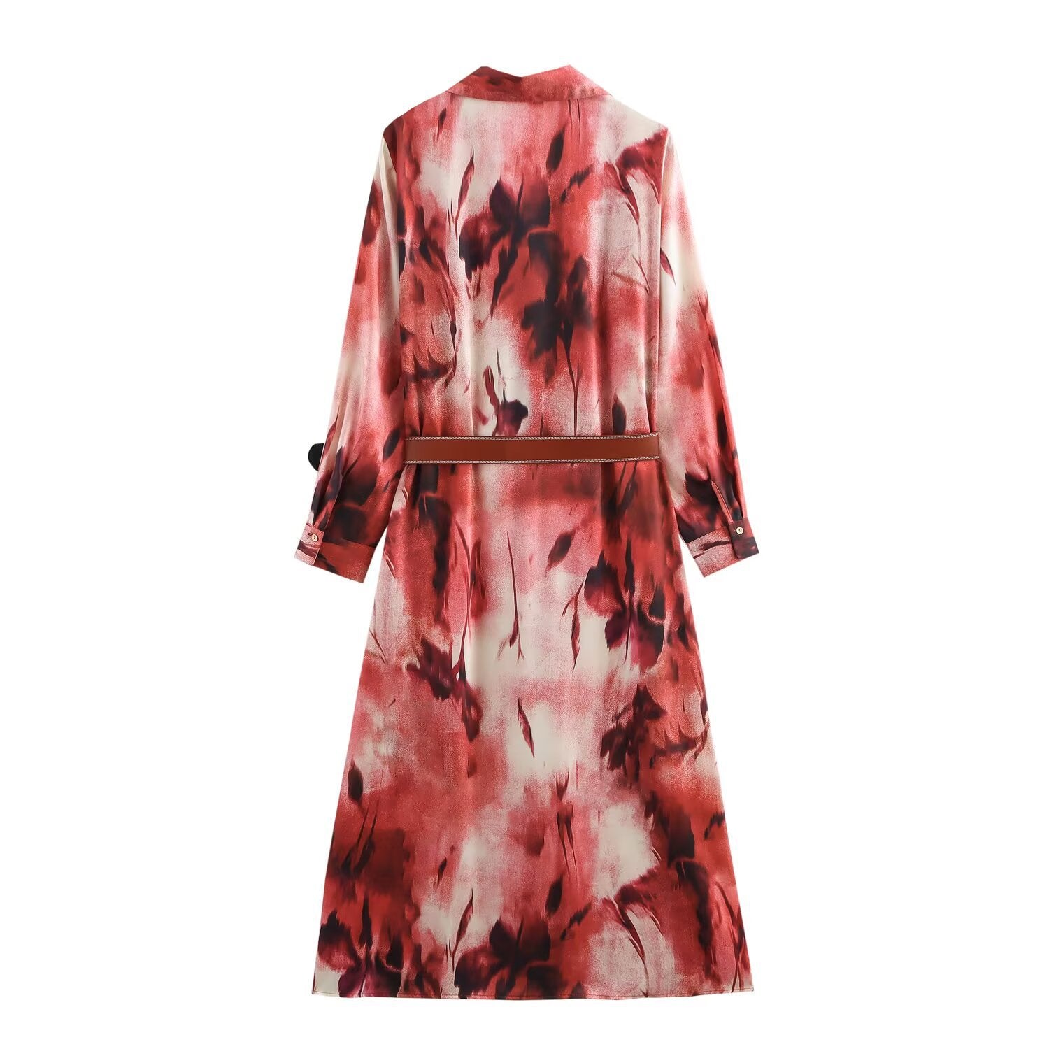 Fashion Belt Silk Texture Dress