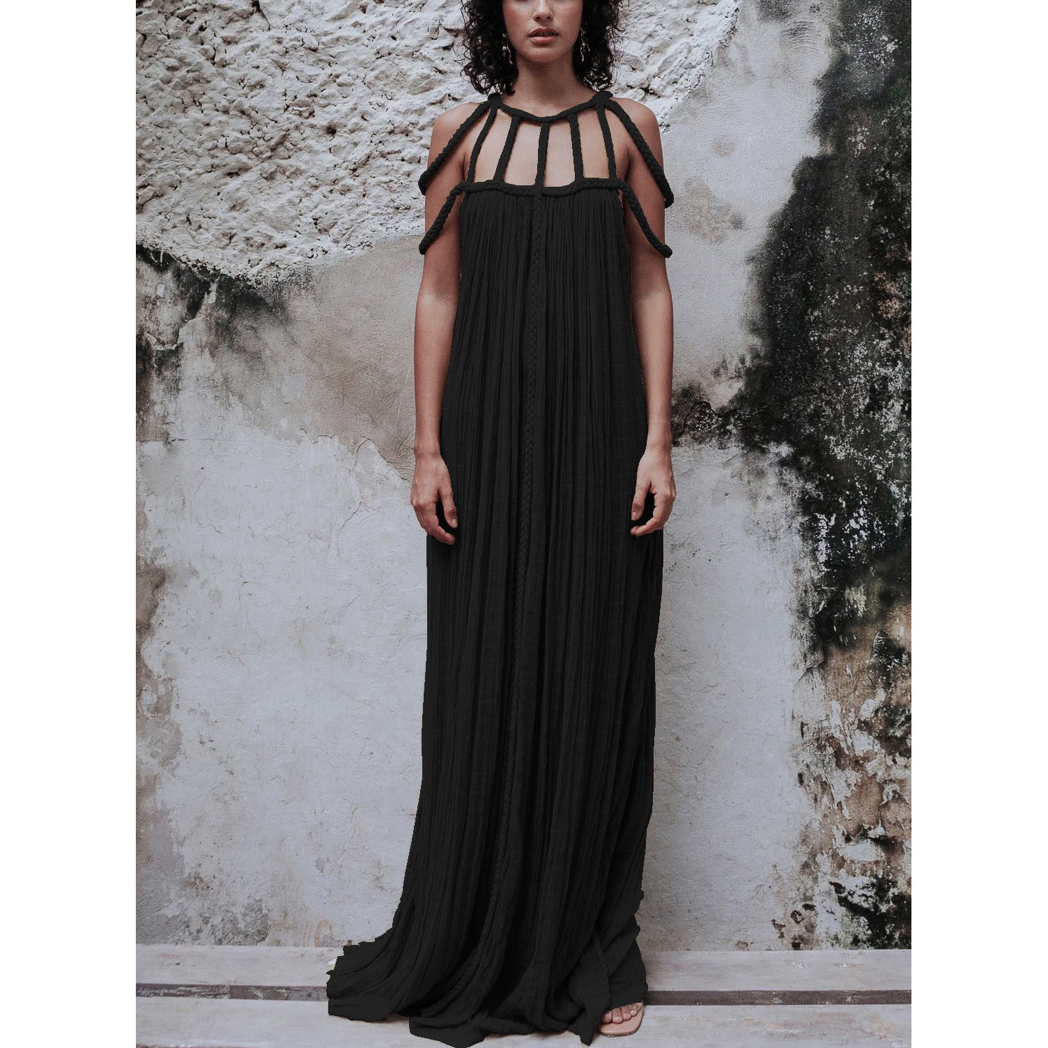Casual Drawstring Multi-color Dress INS Vacation Loose Fashion Dress