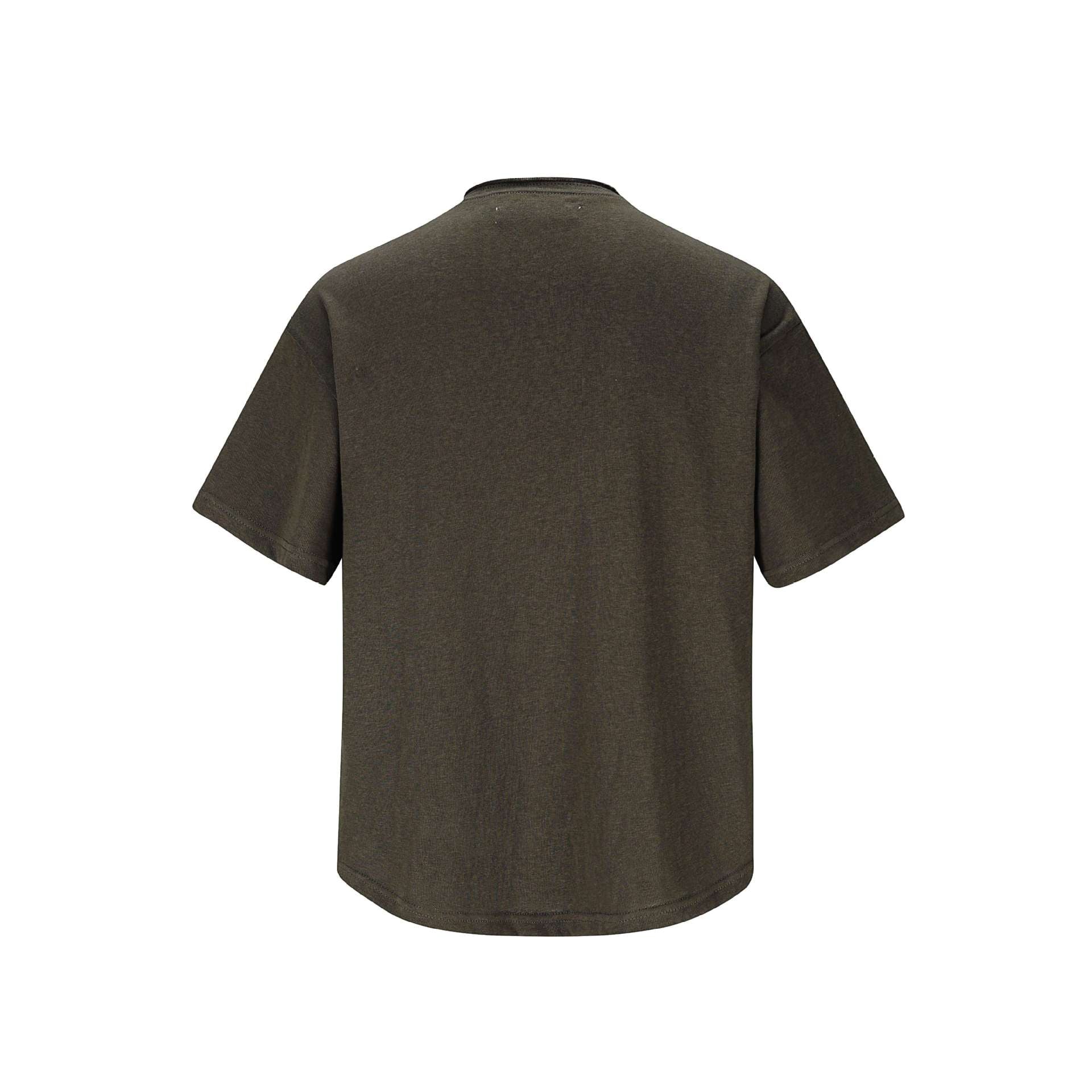 Classic Style Henley Neck Short Sleeve Loose Casual Commuter Lazy T-Shirt for Men and Women