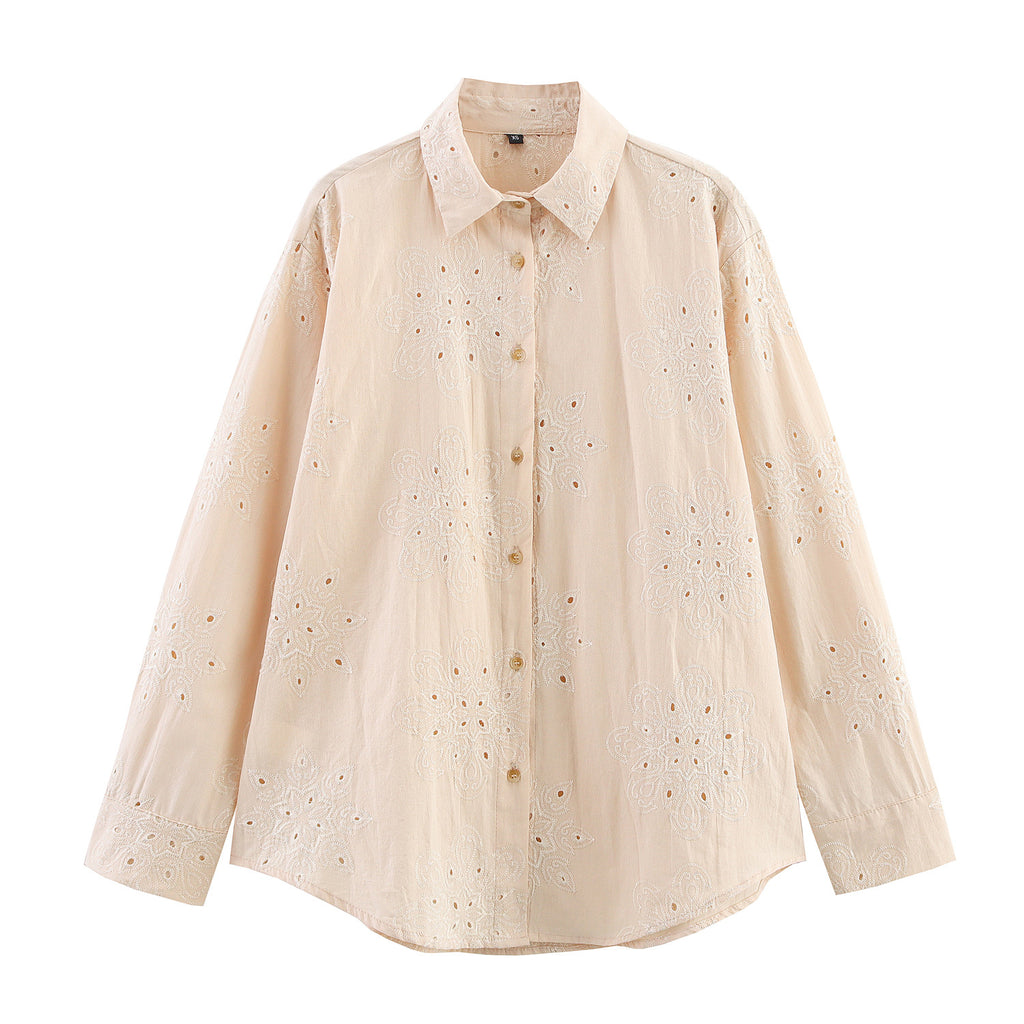 Women's Fashion Casual Embroidered Shirt