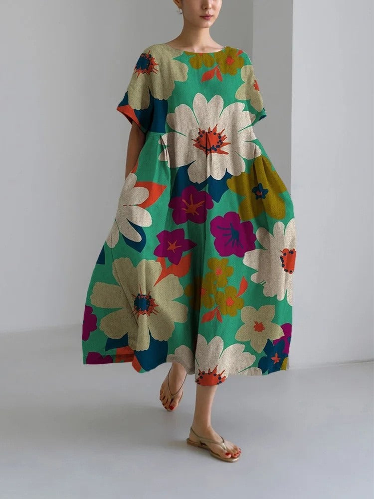 3D printing imitation cotton craft casual fashion women's dress