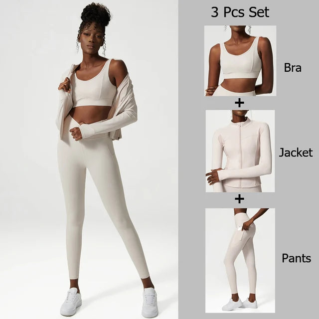 Large size fitness suit for women's quick drying exercise set