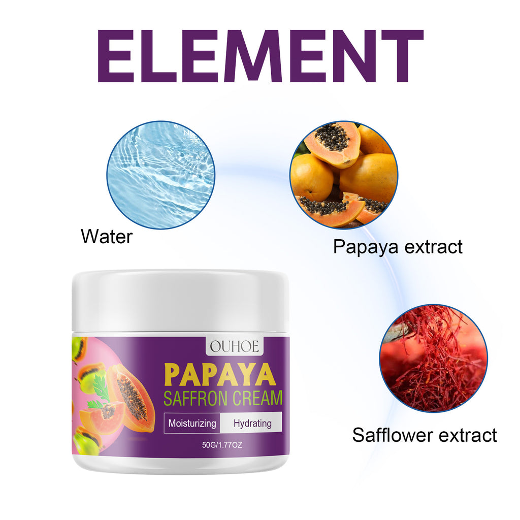 Papaya Saffron Cream, Anti-Wrinkle Firming Moisturizing Skin Anti-Aging Fade Reddish Skin Creams