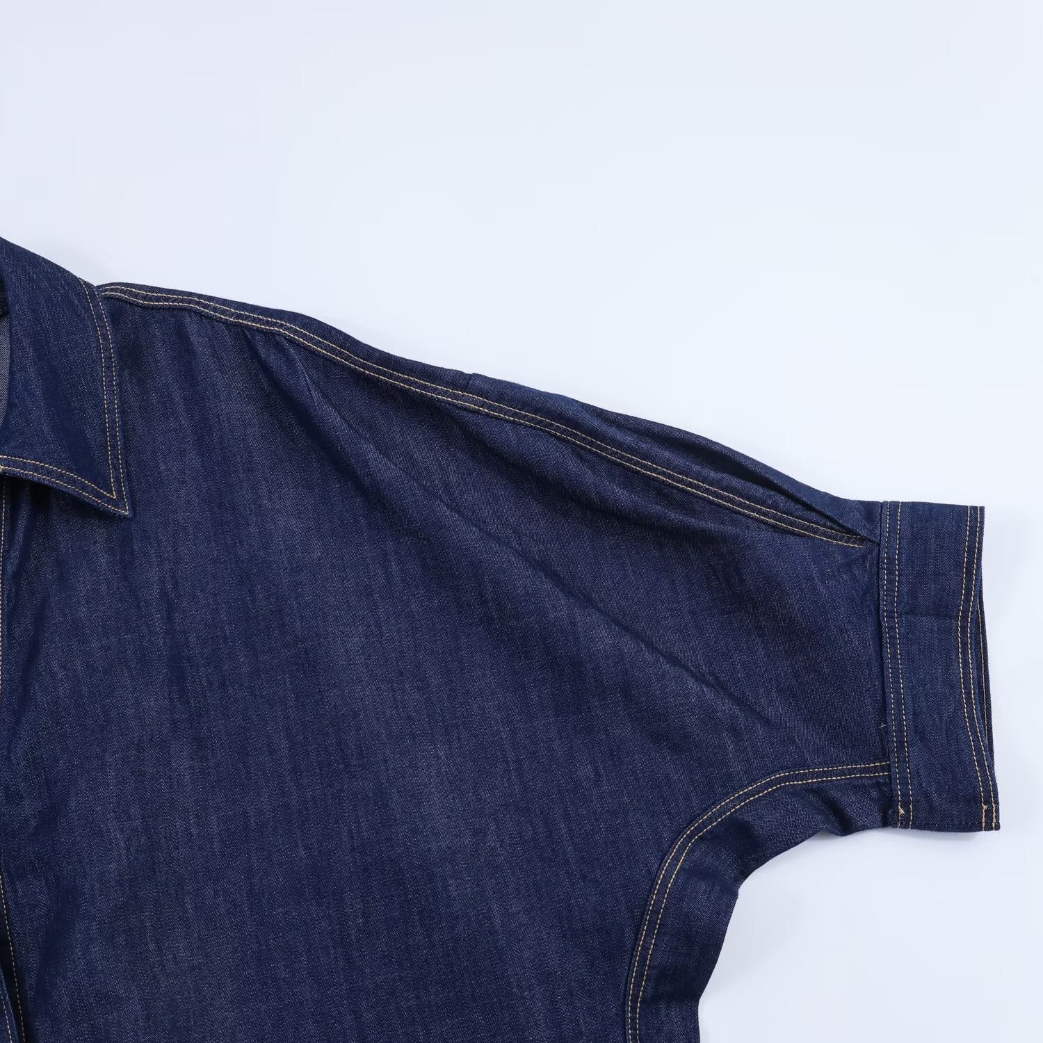 Casual wide sleeved denim embellished shirt