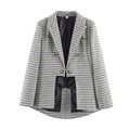 Casual asymmetrical checkered suit