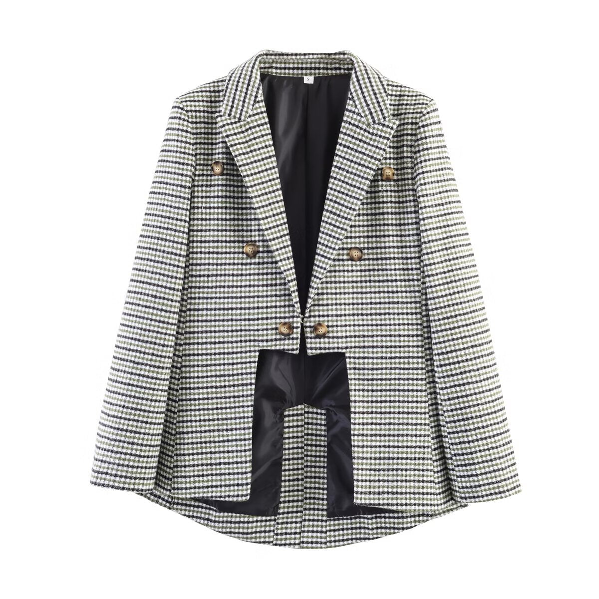 Casual asymmetrical checkered suit