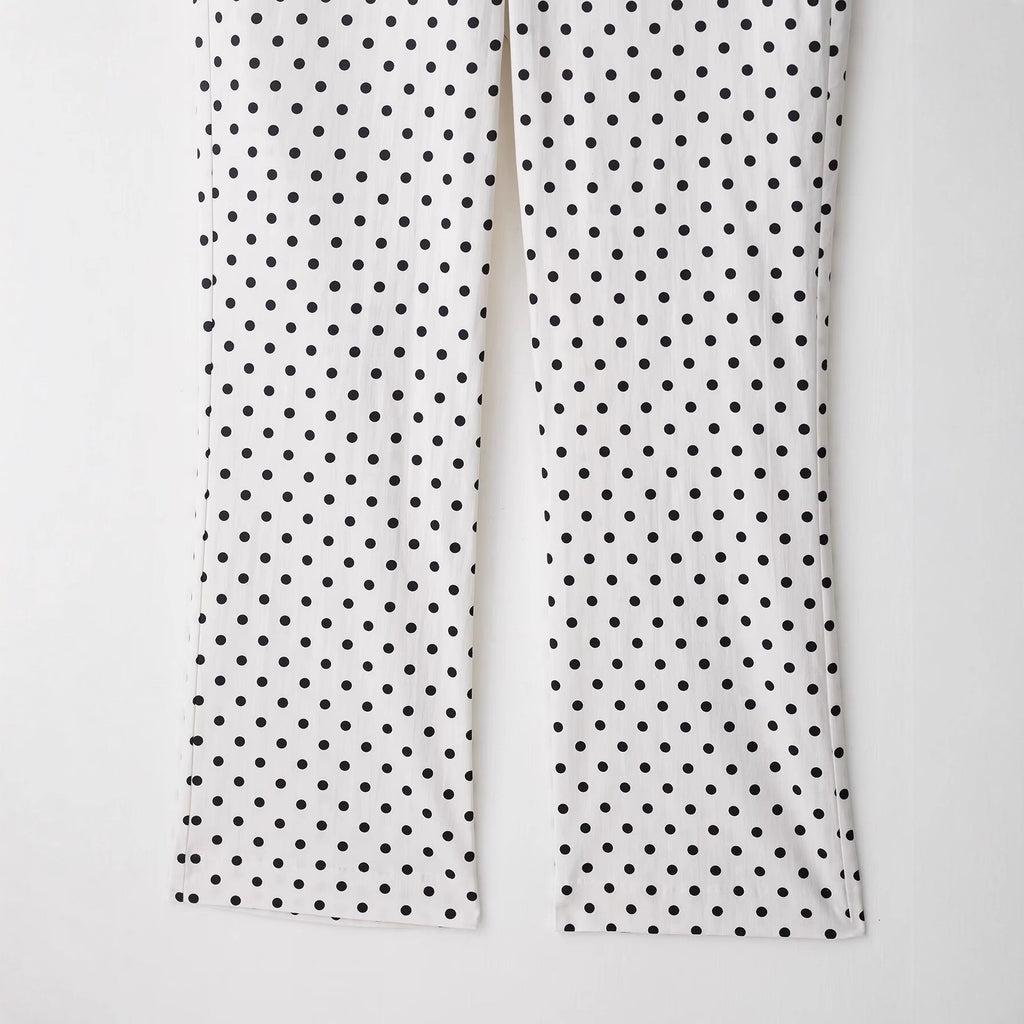 Women's Fashion Casual Polka Dot Mini Flare Pants