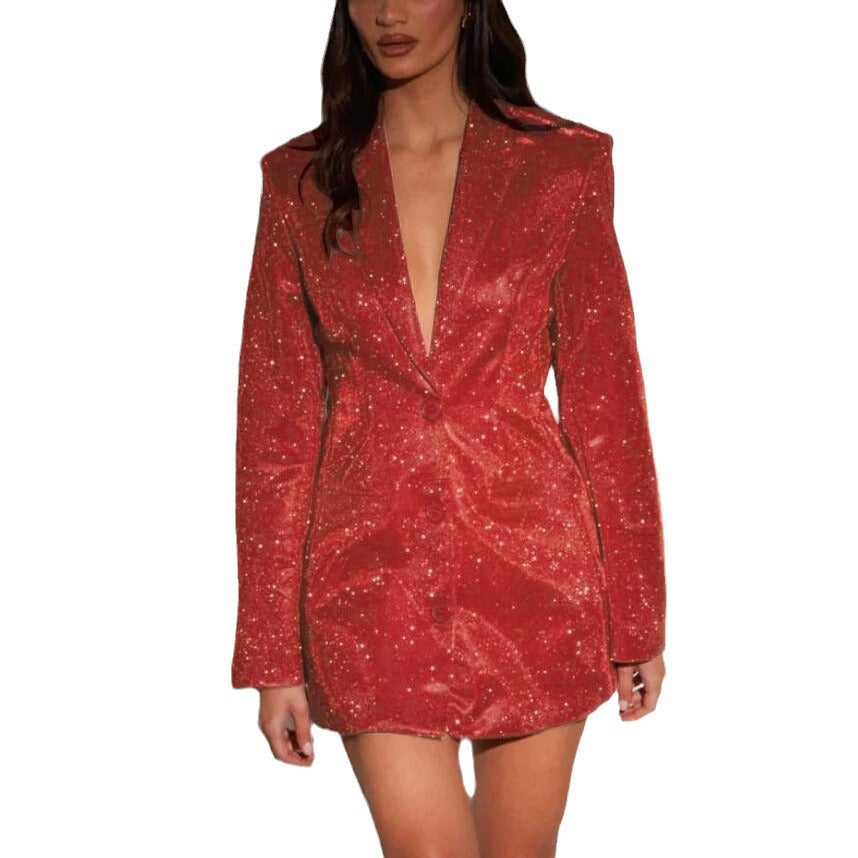 European and American women's fashion casual suit jacket slim fit dress