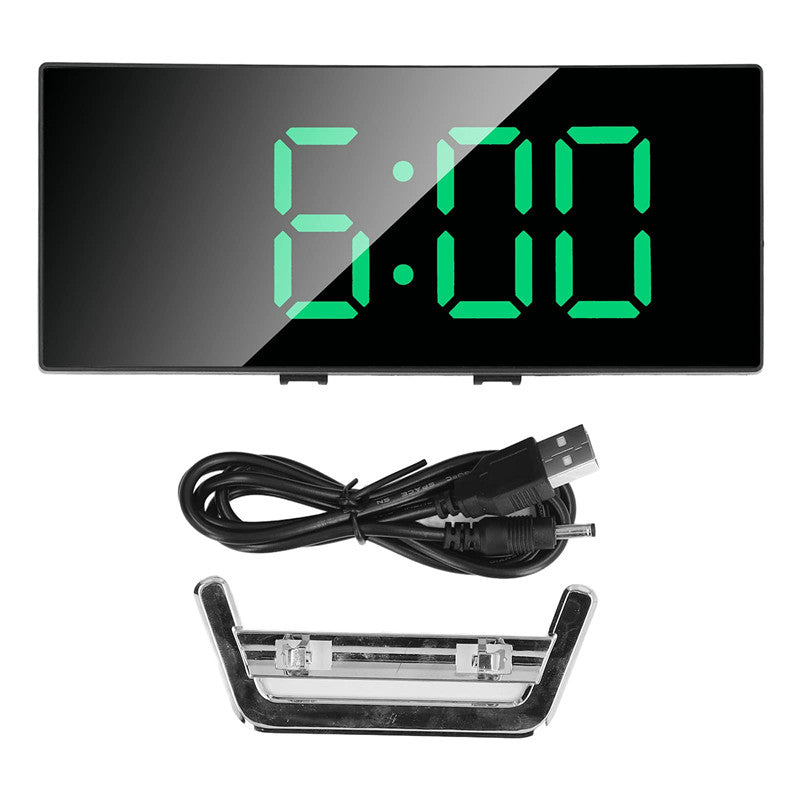 Fashion Curved Screen Clock Electronic Clock Large Screen LED Mirror Clock Silent Alarm Clock