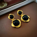 Retro Metal Stud Earrings Enamel Geometric irregularity for Women Jewerly