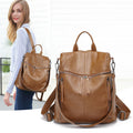Leather backpack women's new foreign trade backpack large-capacity school bag multi-functional dual-purpose women's bag