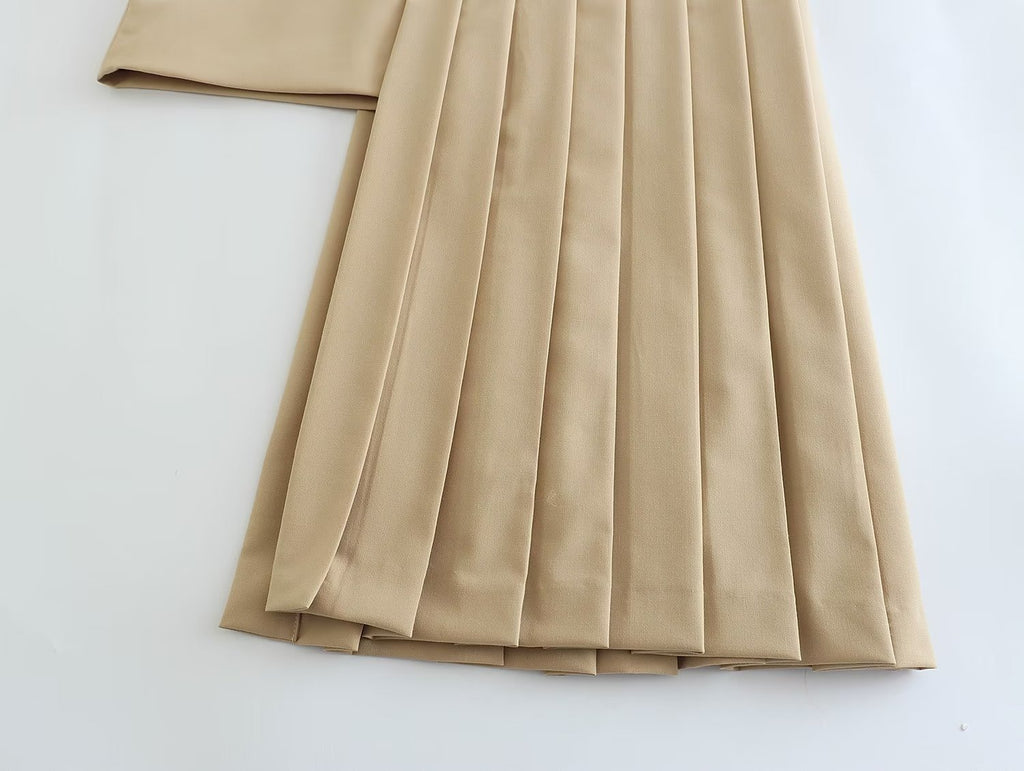 European and American Spring New Fashion Pleated Asymmetric Casual Halfskirt