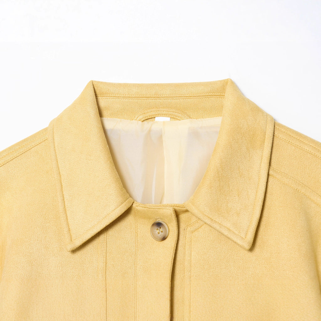 Women's Fashion Casual Turn-down Collar Suede Leather Jacket